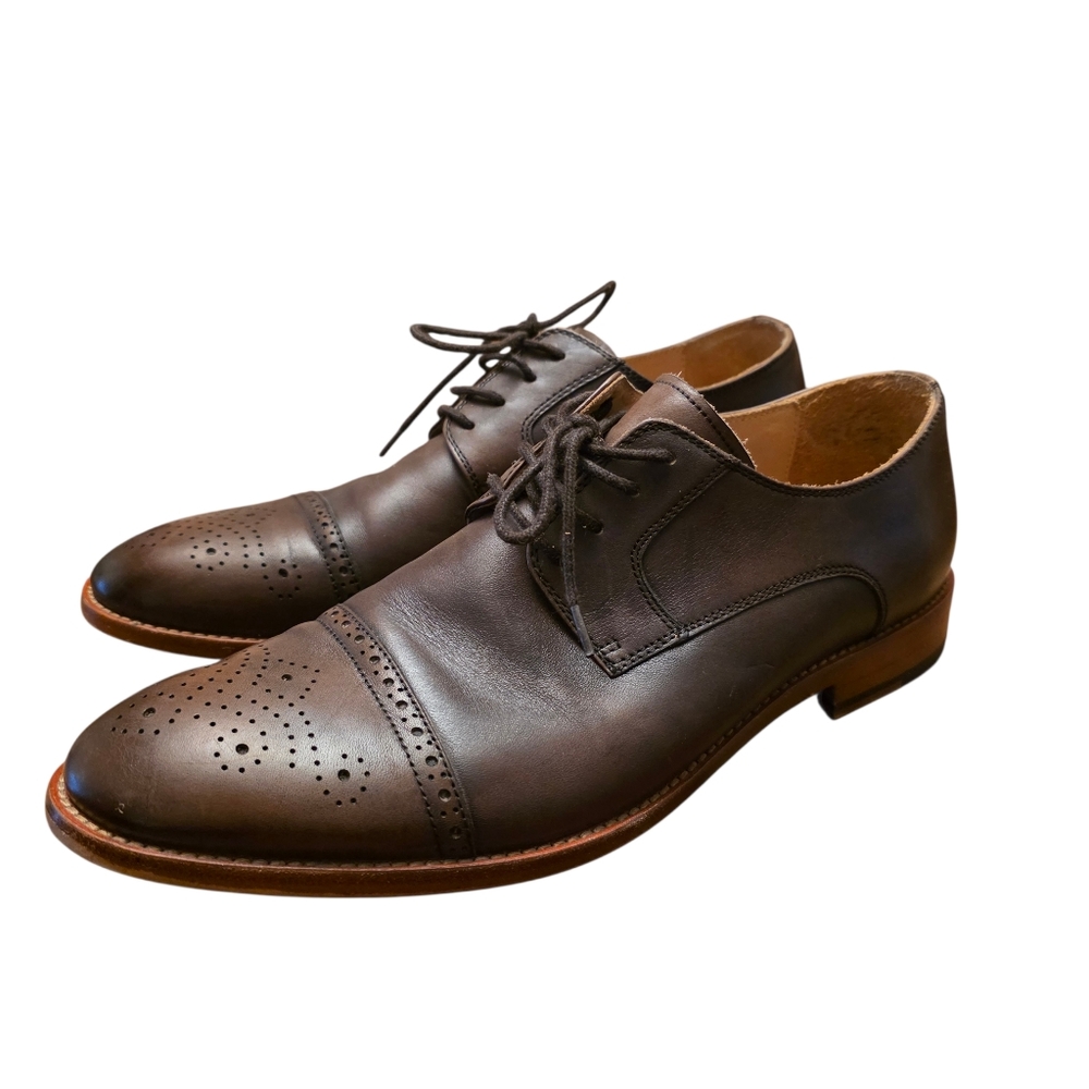 Warfield & Grand Men's Classic Brown Leather Oxford Shoes Size 10